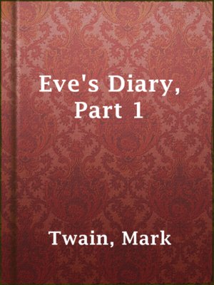 cover image of Eve's Diary, Part 1